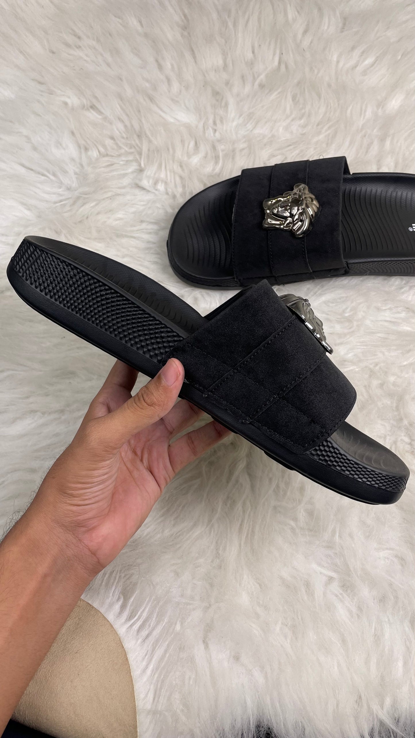 Versace Slipper Black (Ultra soft sole & medicated foaming)